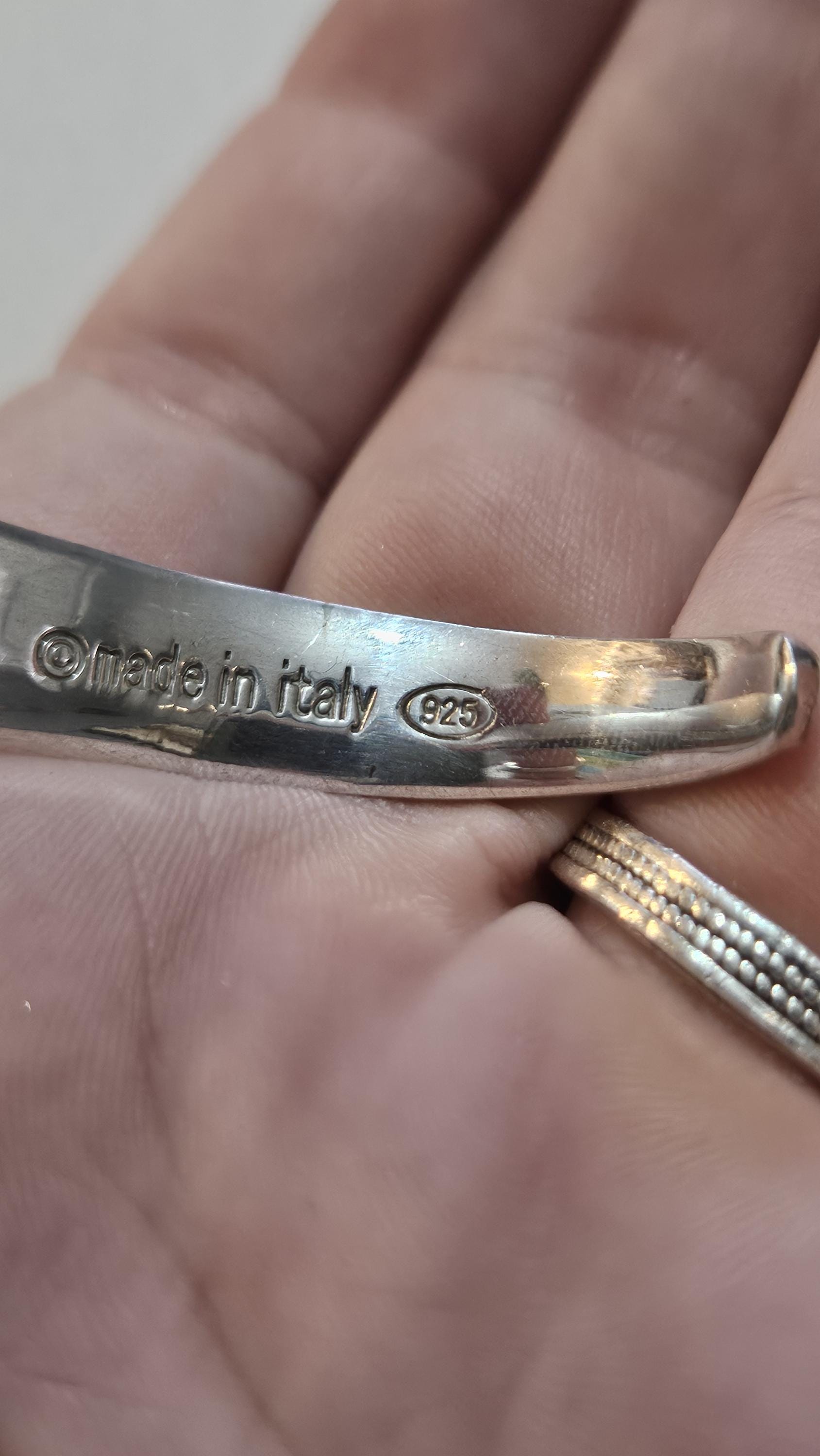 Vintage GUCCI Solid Sterling Silver 925 Made in Italy Cuff Bangle 