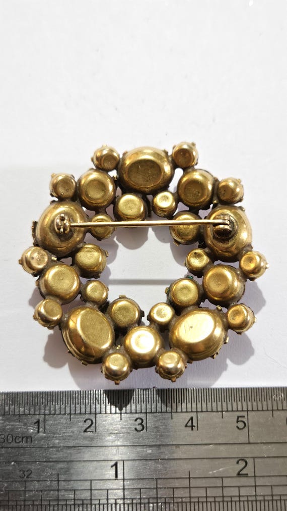 broche bijou vintage couleur or couronne de feuille relief broche bijou vintage couleur or couronne de feuille relief