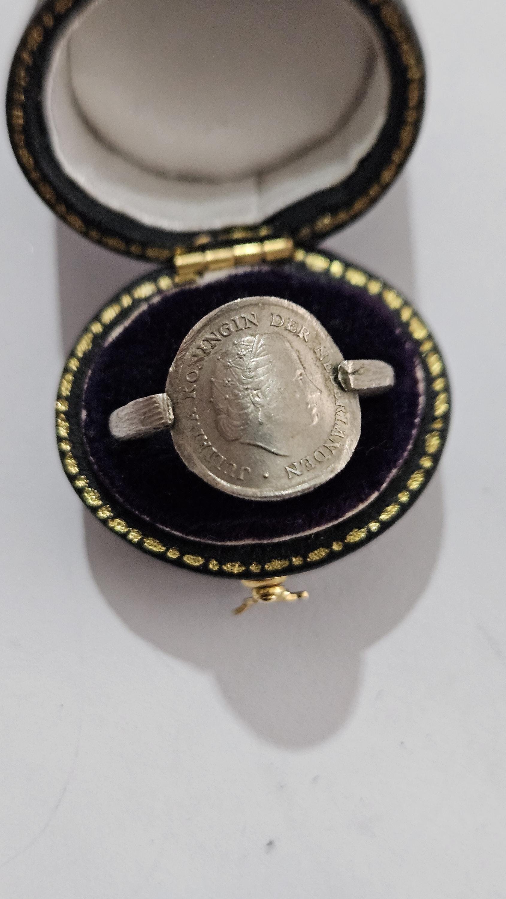 Vintage Dutch 1 Cent Coin Ring Juliana Koningin Der Nederlanden