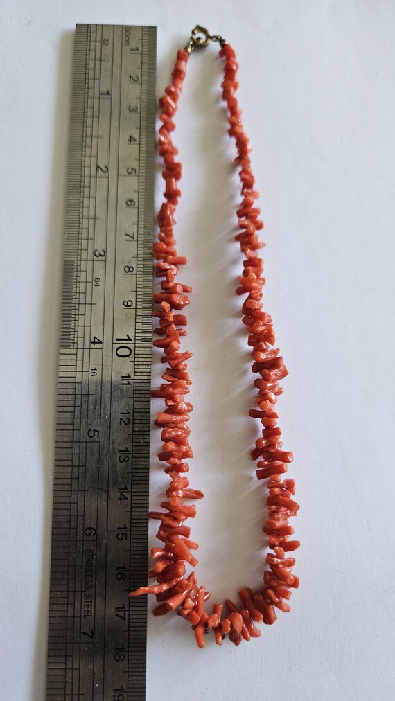 Collier Vintage Perles De Corail Beige Rouille - Parfait état - Longueur Variable