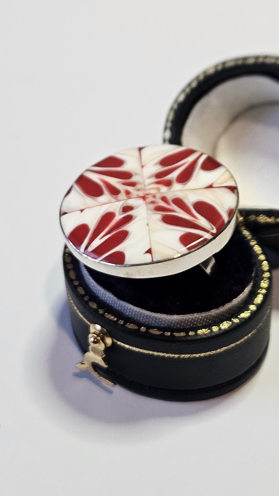 Adjustable 925 Sterling Silver Ceramic Statement … - image 2