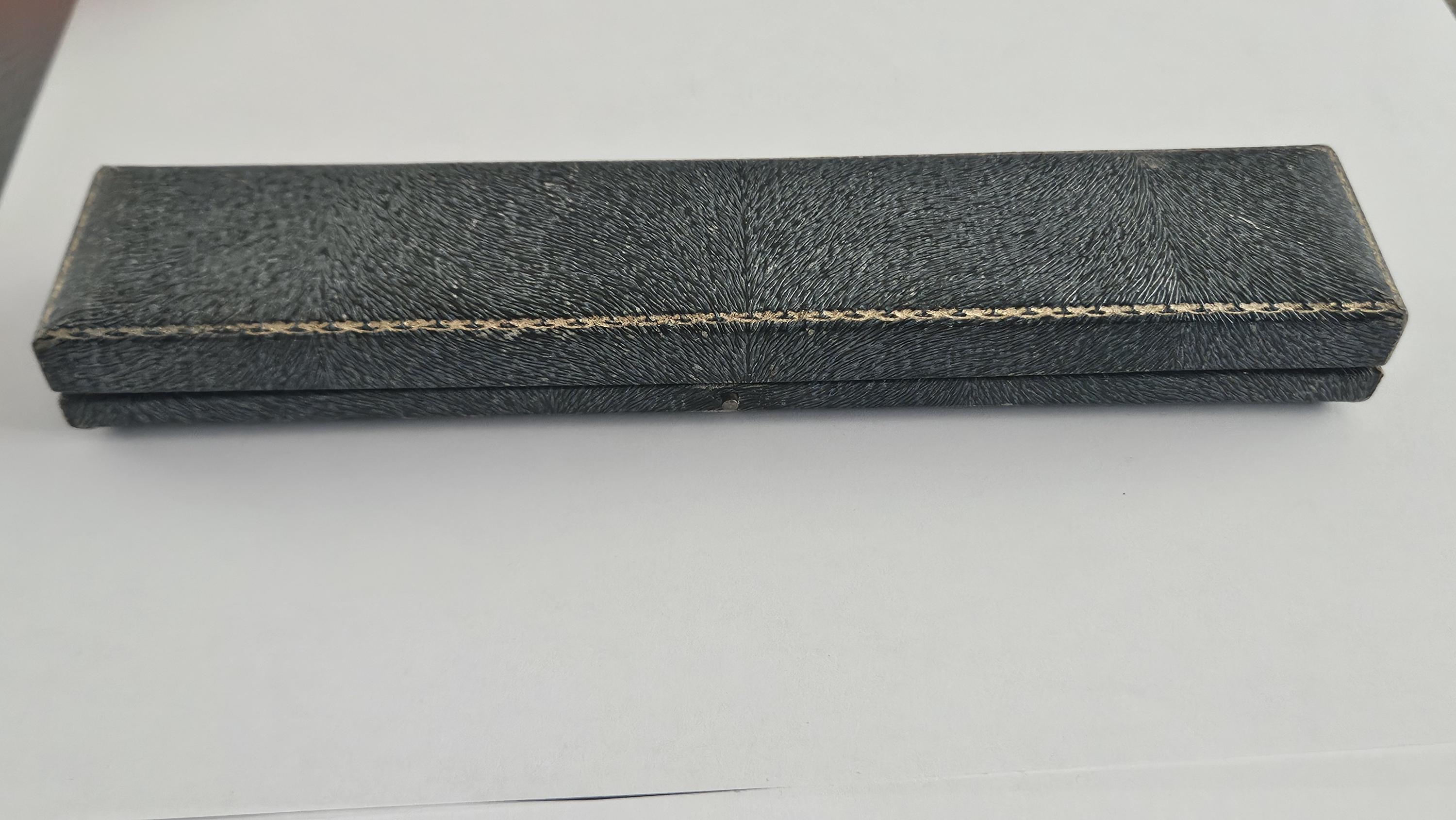 Vintage Antique John Perry Ltd Leather Tooled Gold Trim Jewellery