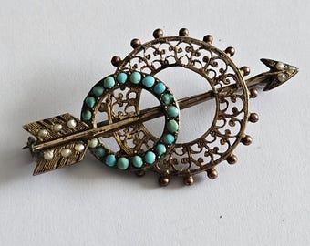 Broche Vintage En Argent Vermeil - Motif Fleurs Filigrané - Bijou Ancien Occasion