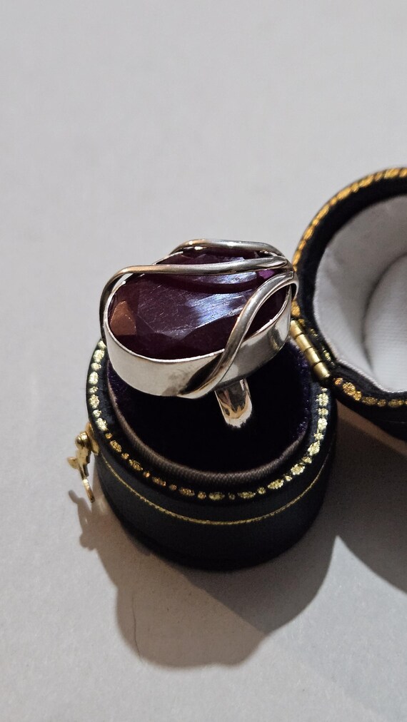 Sterling Silver Ruby Statement Ring – Large Facet… - image 6