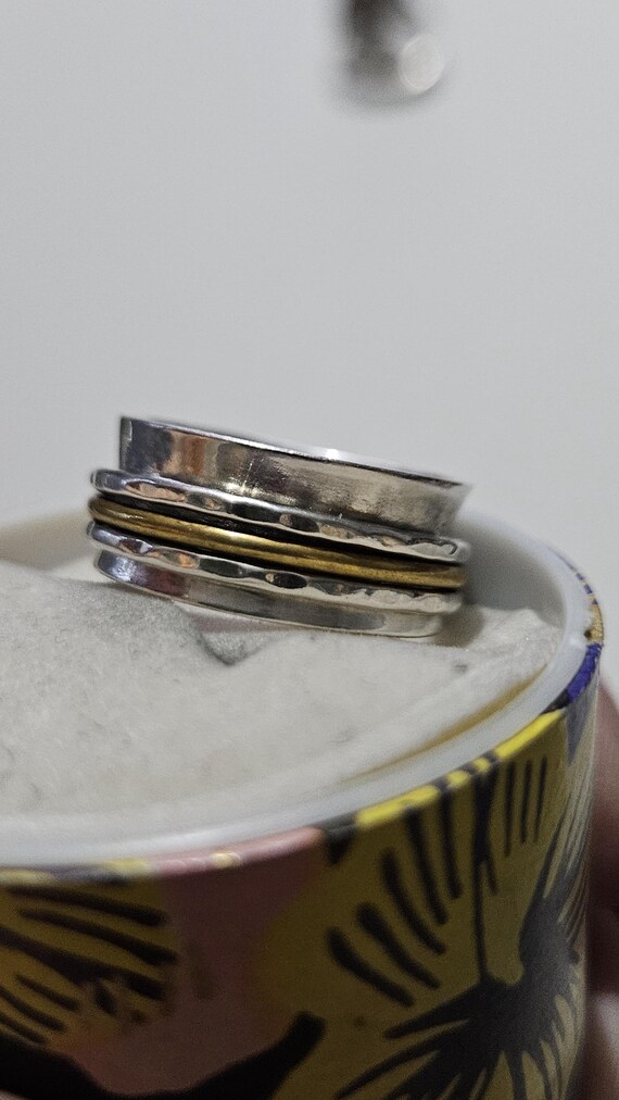 Sterling Silver Spinner Ring • Boho Meditation Ri… - image 3