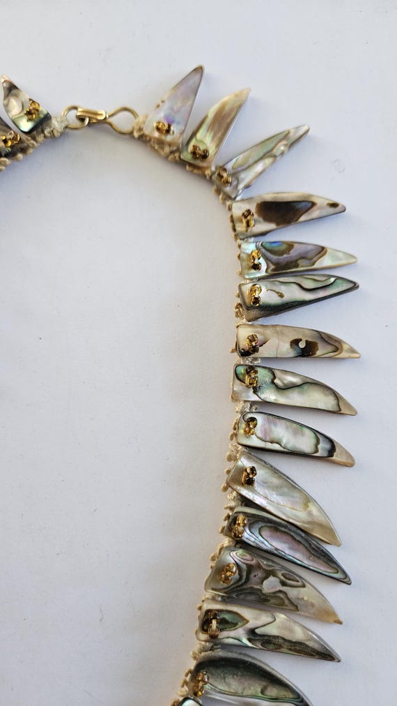 Vintage Miriam Haskell Style Abalone Shell Collar… - image 4