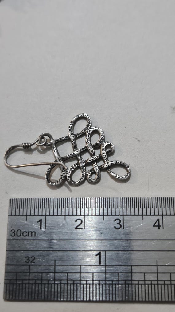Sterling Silver Celtic Knot Earrings | 925 Endless Knot Drop Earrings | Irish Celtic Jewellery View 3