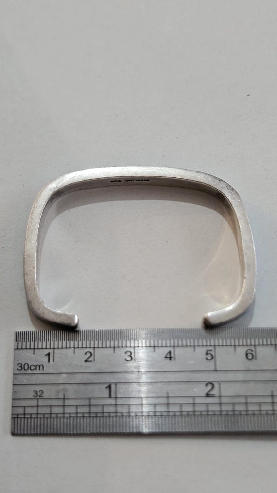 Solid Sterling Silver Turquoise Blue Crackle Glas… - image 7