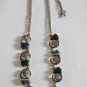 Vintage Silver Tone MultiGem Necklace
