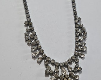 Collier Négligée Ancien En Argent Massif Avec Améthystes - Bijou Vintage - Occasion