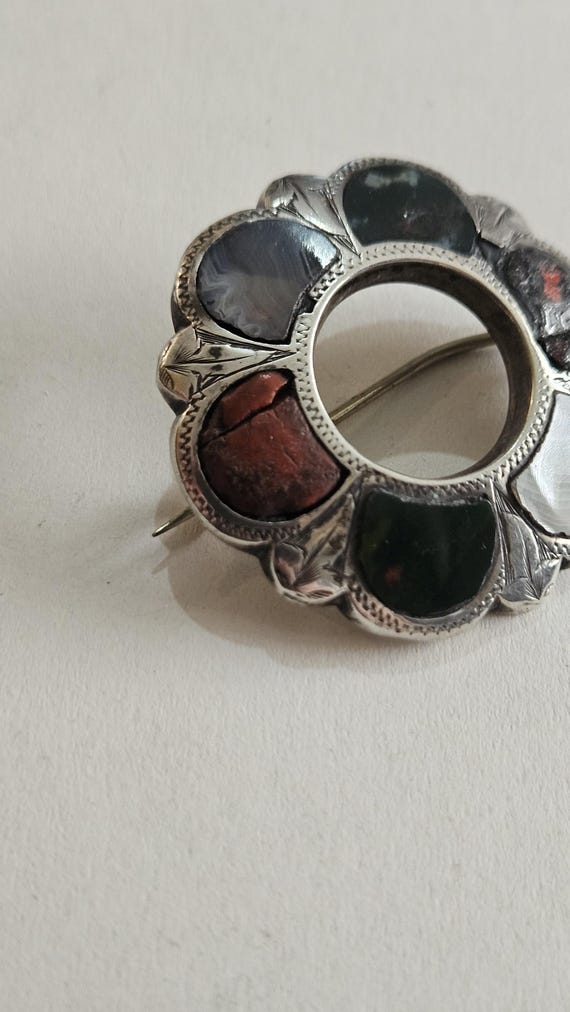 Victorian Antique Solid Sterling Silver Mixed Gem… - image 3