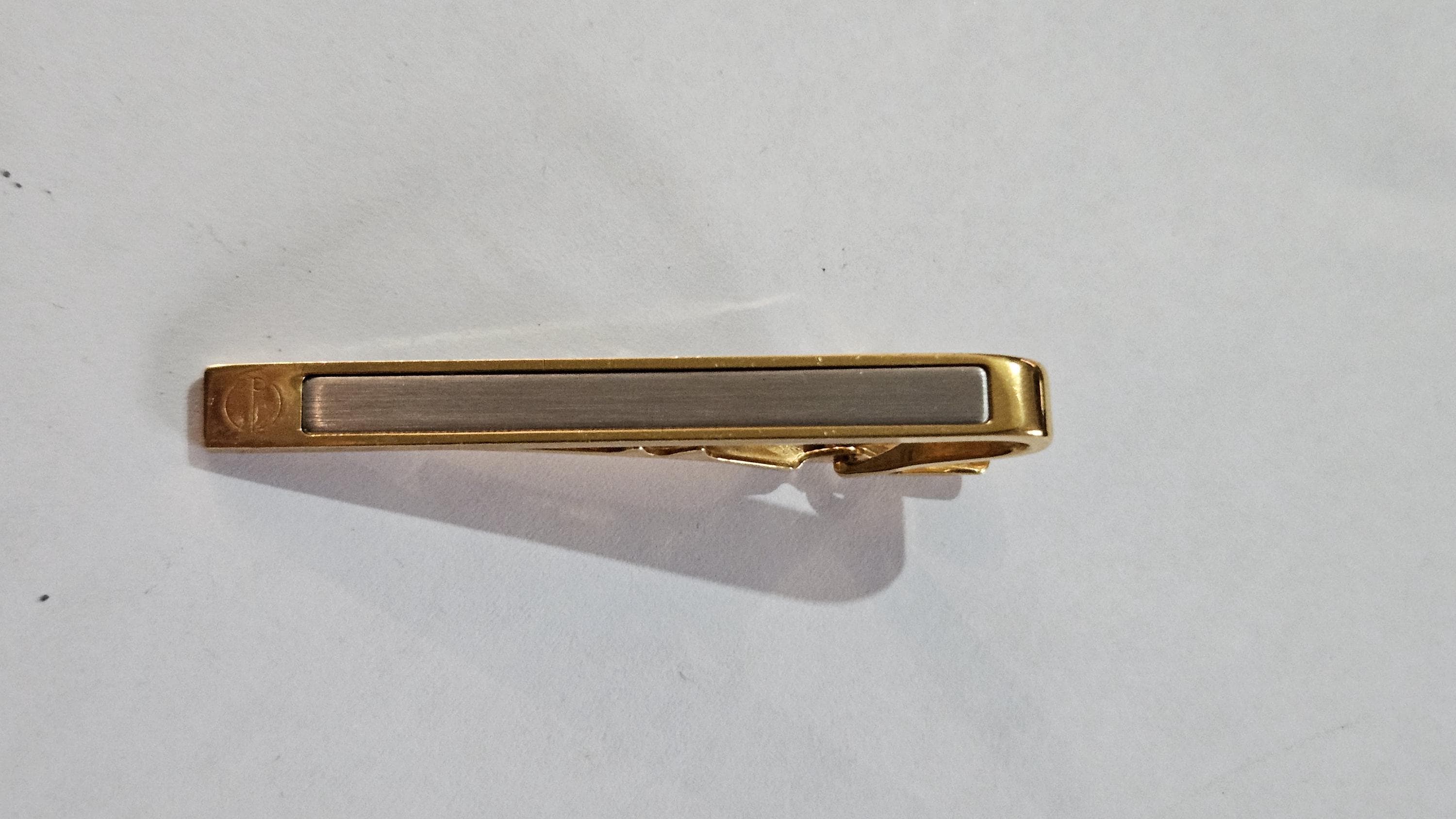 Vintage Alfred Dunhill Gold Plated & Silver Tone Tie Clip Slide