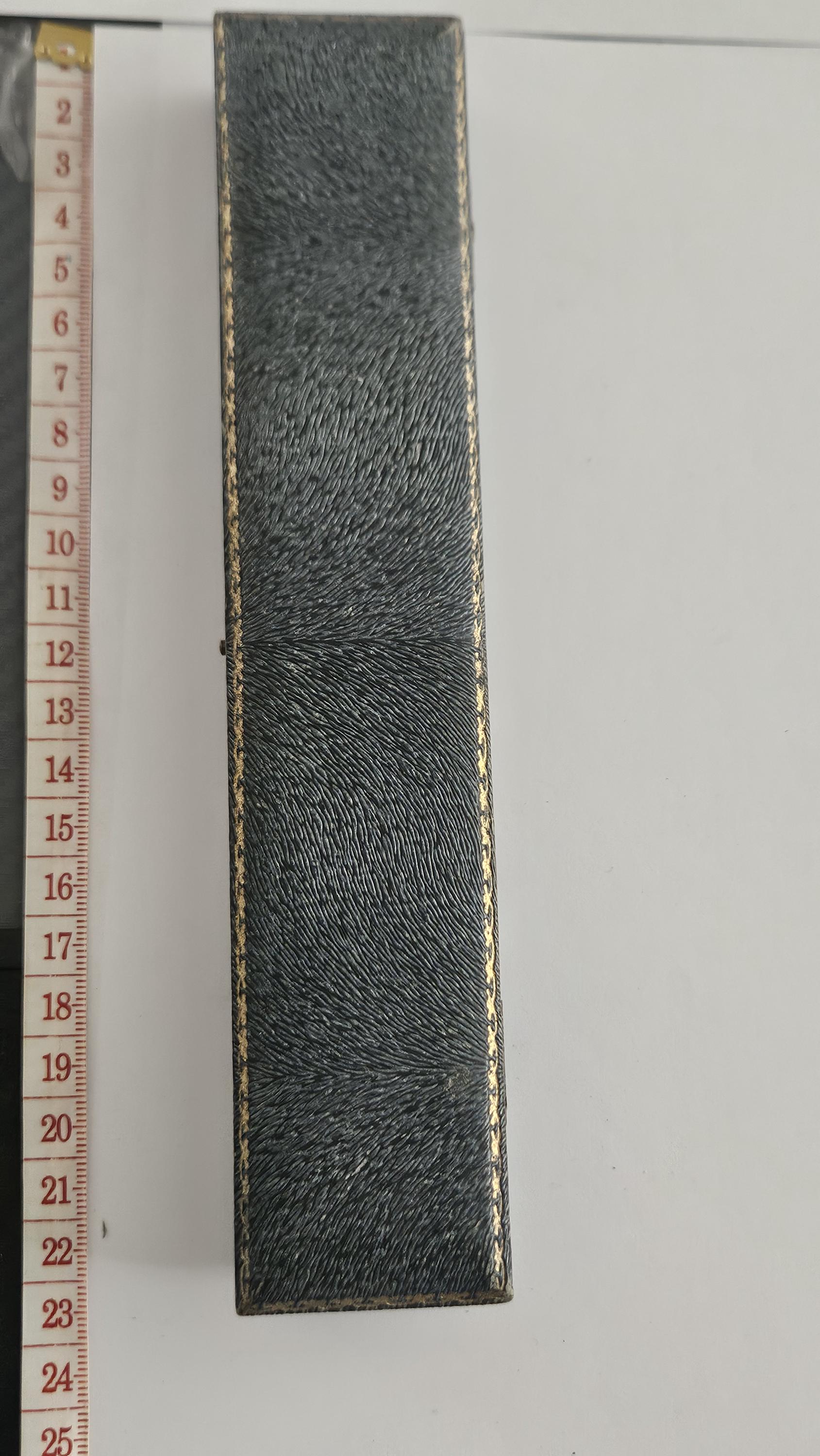 Vintage Antique John Perry Ltd Leather Tooled Gold Trim Jewellery