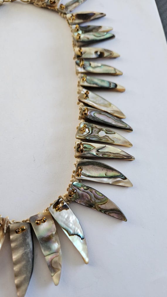 Vintage Miriam Haskell Style Abalone Shell Collar… - image 3