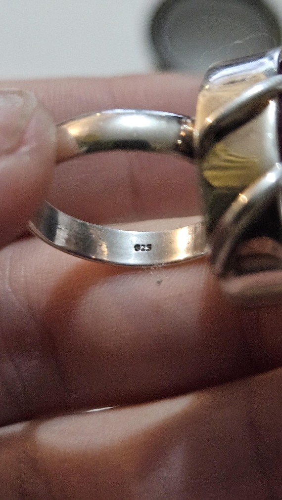 Sterling Silver Ruby Statement Ring – Large Facet… - image 4