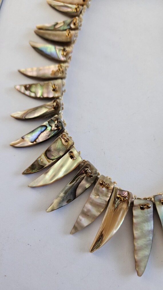 Vintage Miriam Haskell Style Abalone Shell Collar… - image 2
