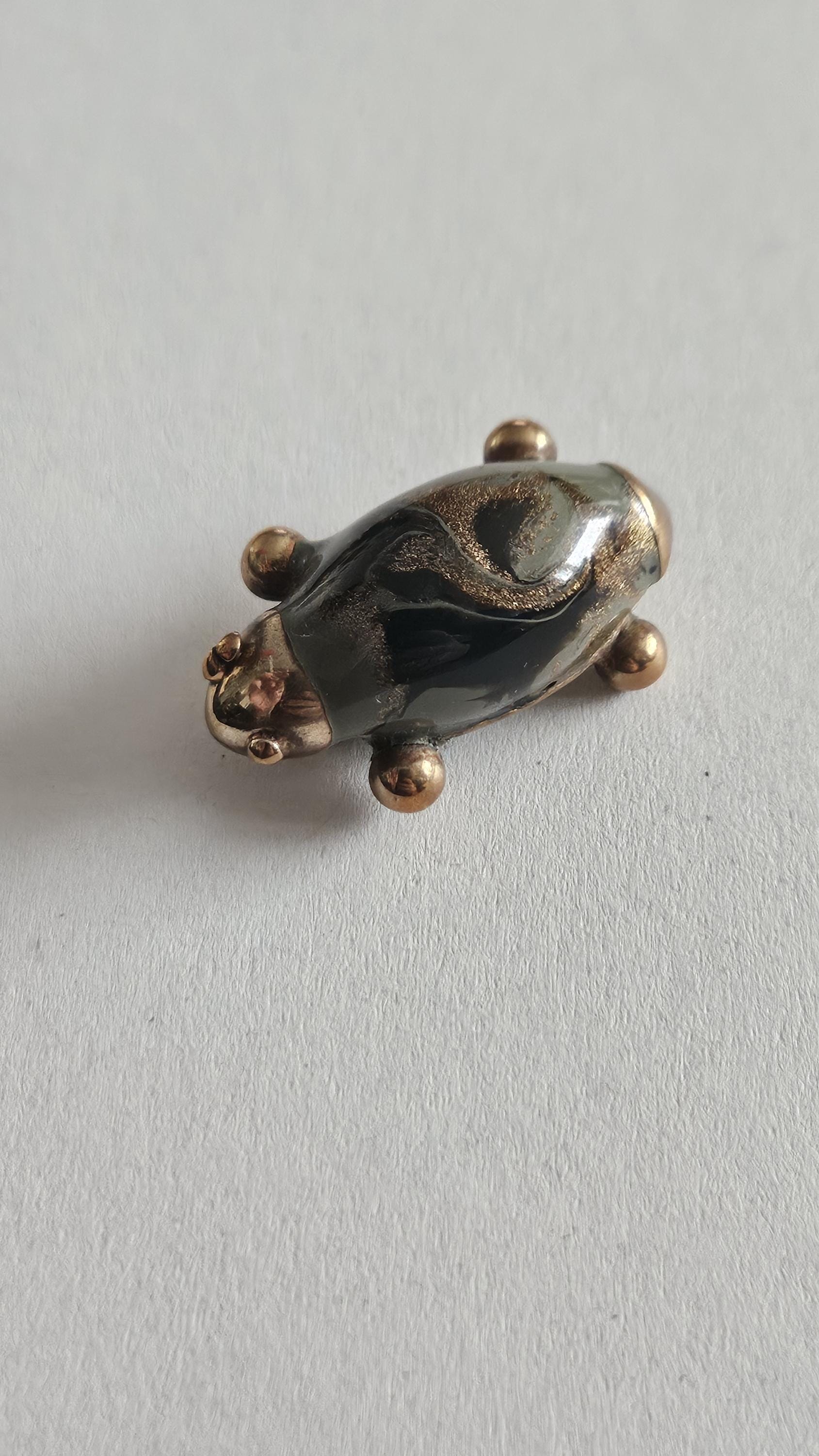 Broche Vintage Pellini Milano - Modèle Rare Donatella, Plastique Et Métal Doré, Occasion