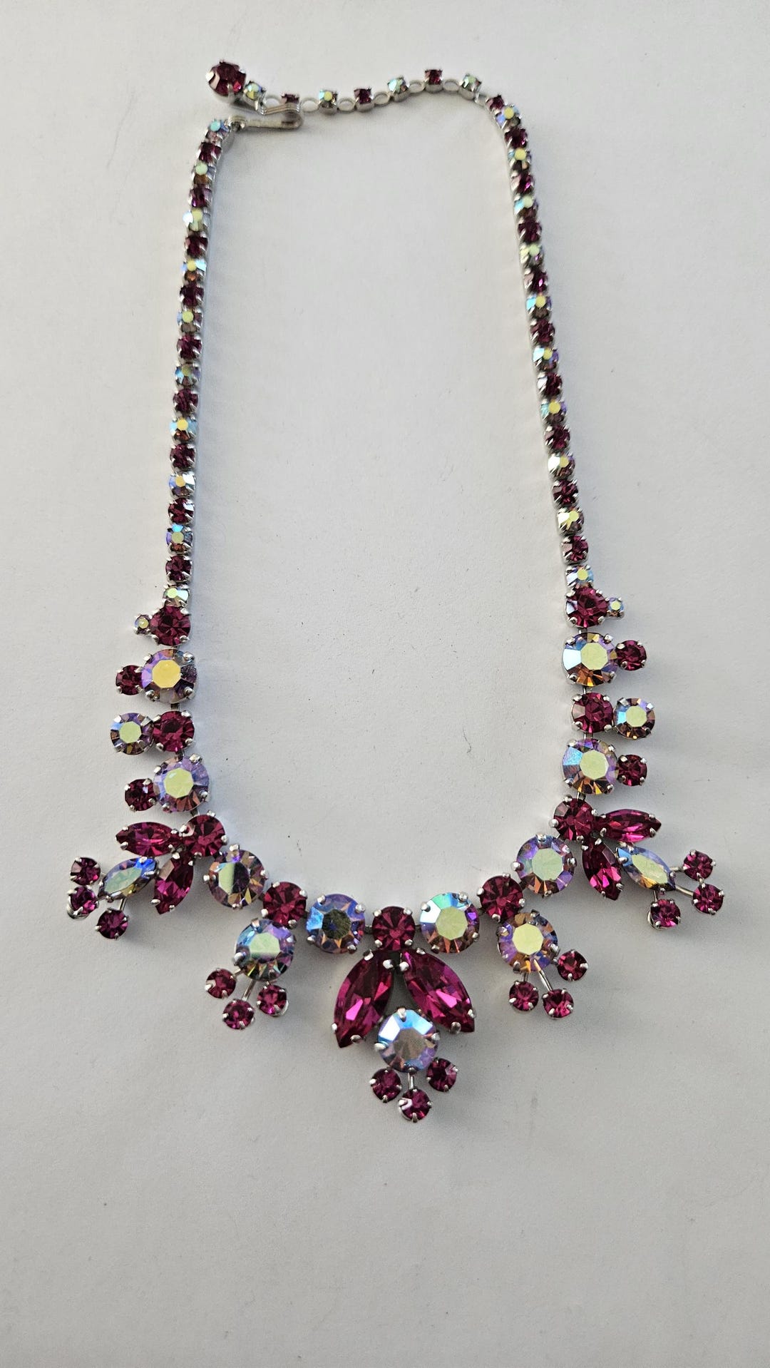 vintage-signed-sherman-pink-ab-crystal-paste-glass-necklace-etsy