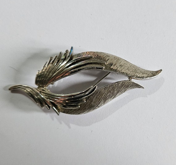 Vintage Silver Tone Corocraft Leaf Brooch Pin - Etsy display picture 3