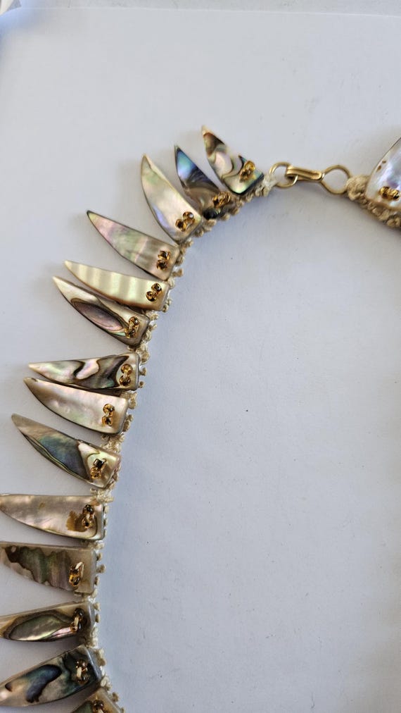 Vintage Miriam Haskell Style Abalone Shell Collar… - image 5