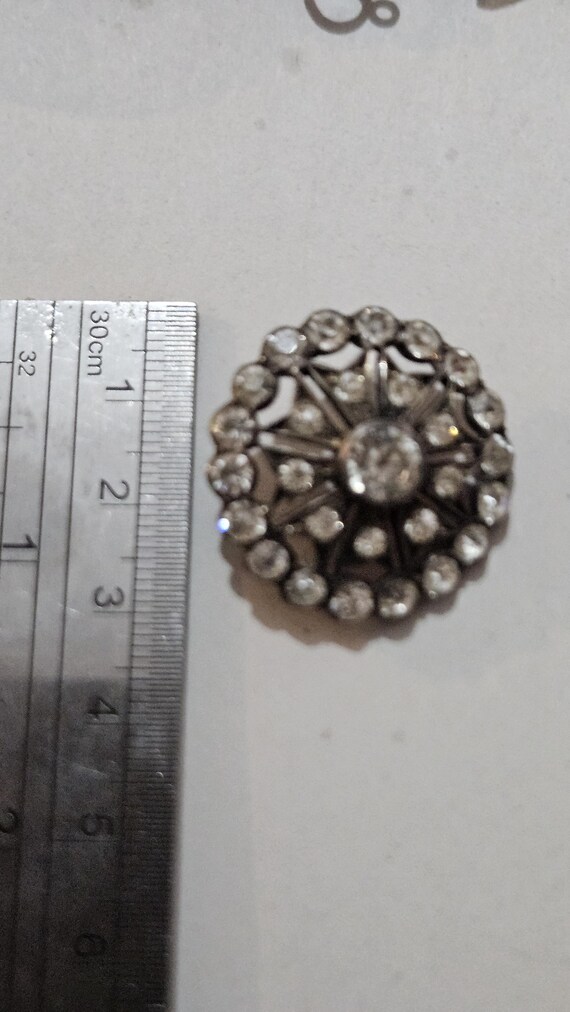 Antique Sterling Silver Paste Set Button, Victori… - image 4