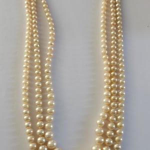 Vintage Multistrand Pearl Necklace with 835 Silver  Clasp