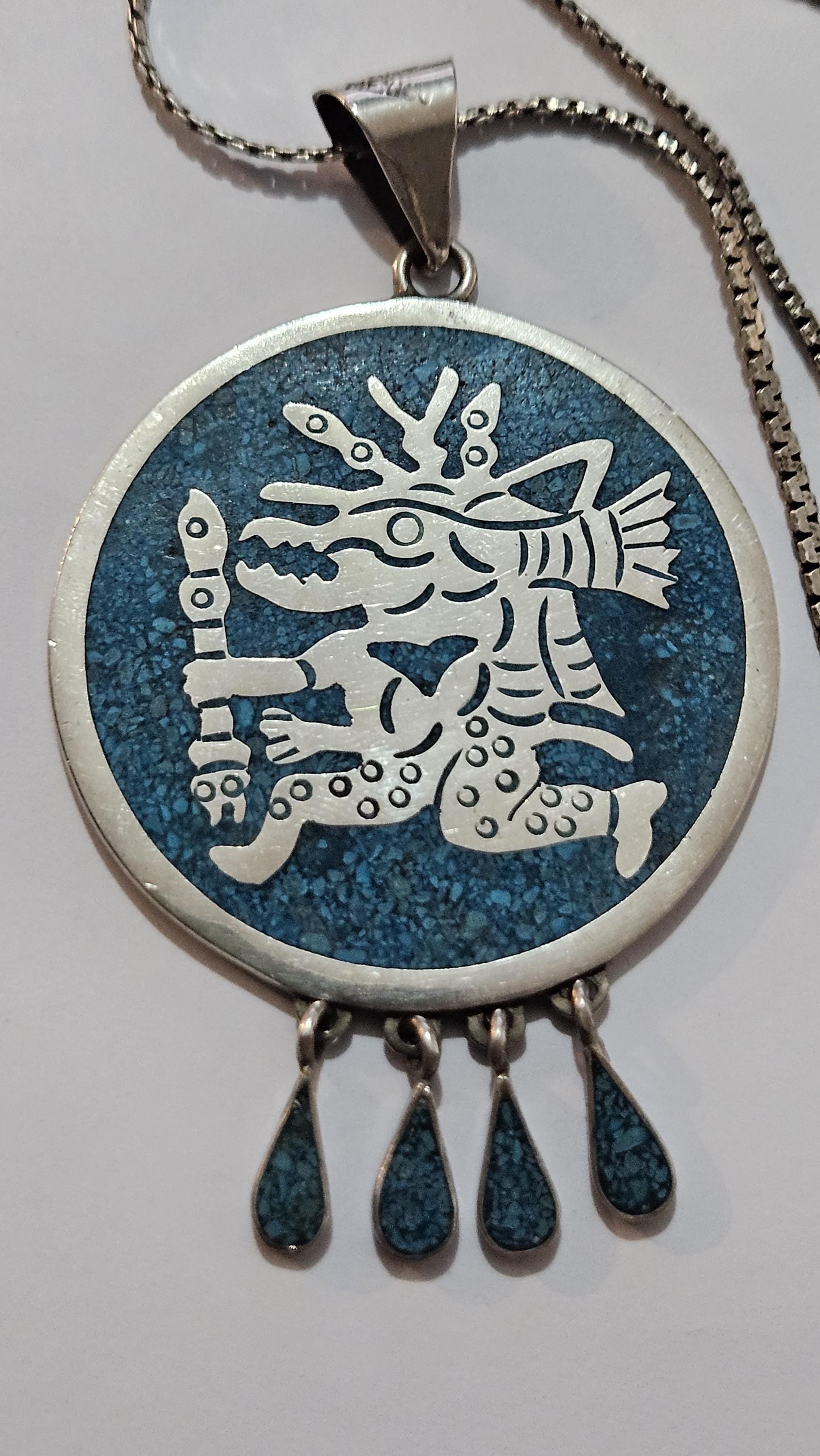 ヴィンテージ メキシカン スターリングシルバー ターコイズインレイ