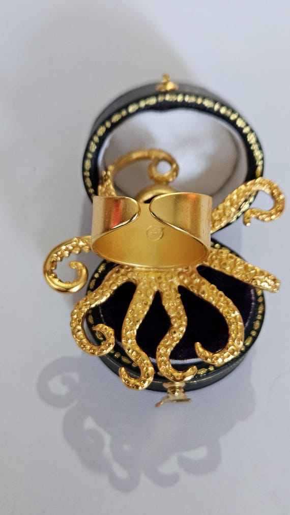 Gold Octopus Ring Adjustable | Large Statement Se… - image 4