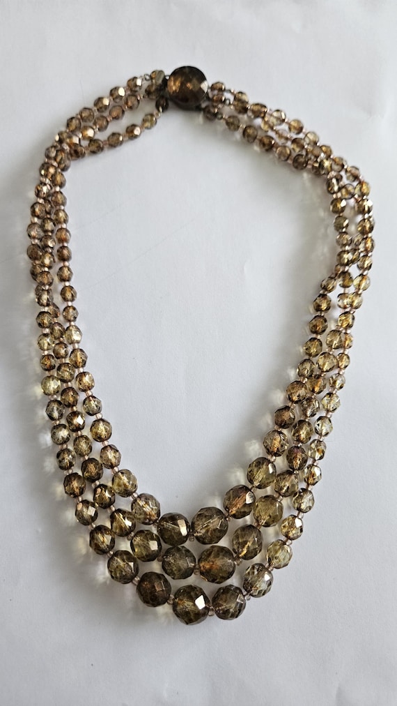 Collier Vintage En Perles De Verre Marron - Ras Du Cou, Style Rétro Et Charmant