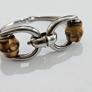 ヴィンテージ グッチ 925 スターリングシルバー バンブー ホースビット