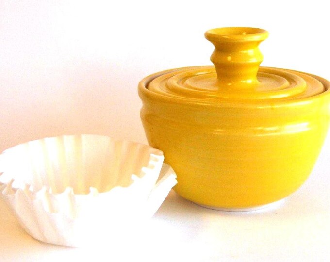 Coffee Filter Storage Jar Yellow Glaze Etsy
