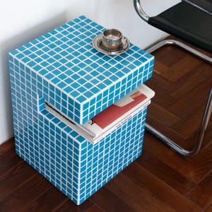 Coffee Tile Table, Tile Side Table, Bedside Shelf, Tile Table, Tile Shelf