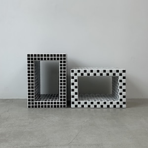 Coffee Tile Table, Tile Side Table, Bedside Shelf, Tile Table, Tile Shelf
