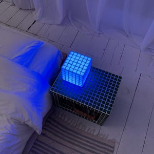 RGB lamp, Tile lamp, Custom lamp, Color-changing, Mosaic lamp, Interior lighting, LED light, Customizable light, Home decor, Custom nightlight, Night decor, Relaxing light, Modern nightlight, Stylish night lamp, Sleep light, Colorful nightlight.