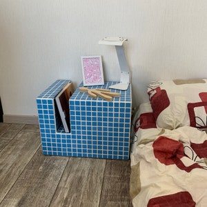 Coffee Tile Table, Tile Side Table, Bedside Shelf, Tile Table, Tile Shelf