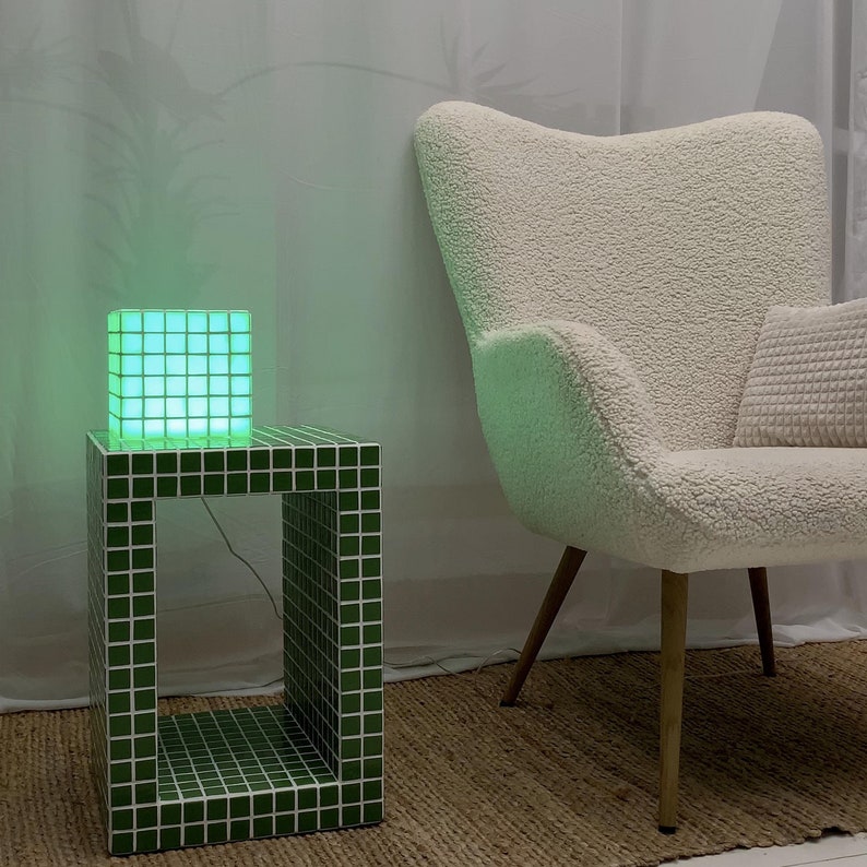 RGB lamp, Tile lamp, Custom lamp, Color-changing, Mosaic lamp, Interior lighting, LED light, Customizable light, Home decor, Custom nightlight, Night decor, Relaxing light, Modern nightlight, Stylish night lamp, Sleep light, Colorful nightlight.