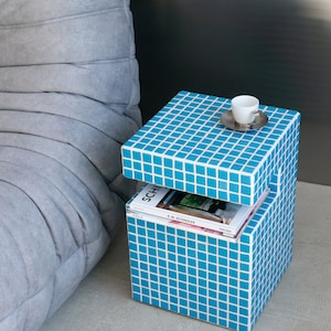 Coffee Tile Table, Tile Side Table, Bedside Shelf, Tile Table, Tile Shelf