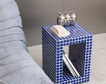 Tile Coffee Table, Home Decor, Bed Side Table, Tile Cube, Handmade Tile Cube, Unique Coffee Table, Modern Tile Table