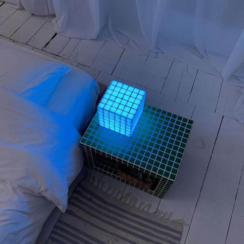 RGB lamp, Tile lamp, Custom lamp, Color-changing, Mosaic lamp, Interior lighting, LED light, Customizable light, Home decor, Custom nightlight, Night decor, Relaxing light, Modern nightlight, Stylish night lamp, Sleep light, Colorful nightlight.
