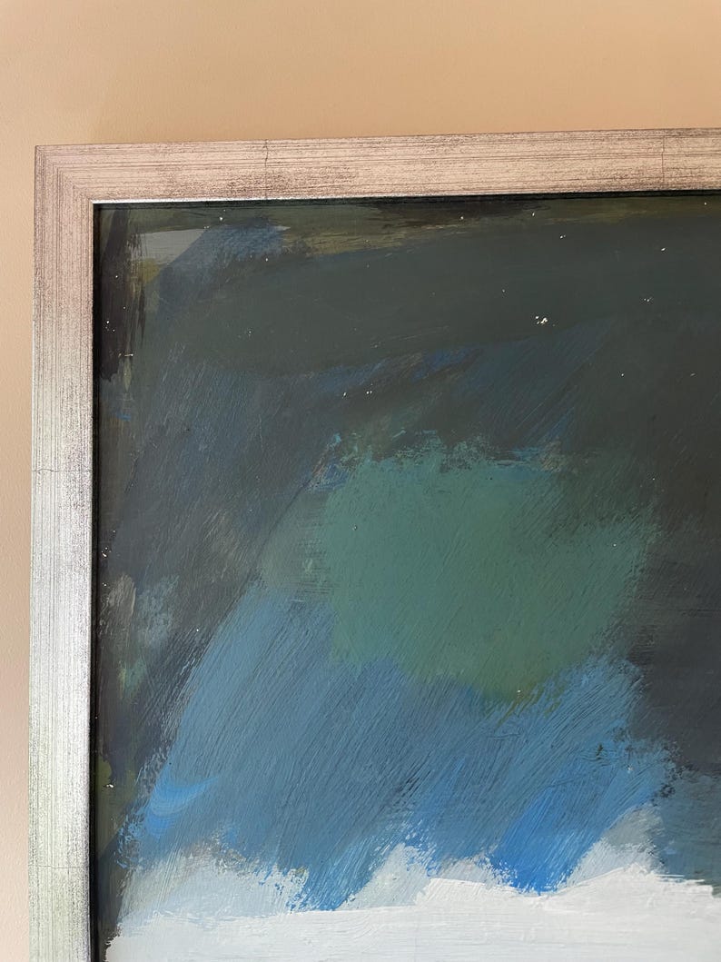 Vintage Original Framed Abstract Landscape Painting 