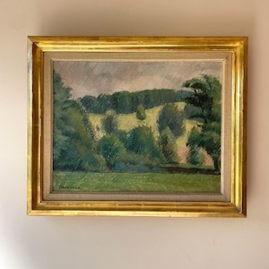 Vintage landscape oil painting, Antique oil painting original, Signed original oil painting, Antique English painting original
