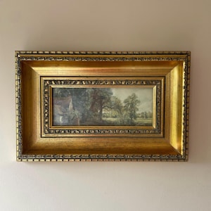 Ornate gilt wood gold vintage frame, gilded wooden gold frame, picture frame