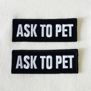 Embroidered Dog Patch, Ask to Pet, 2-Piece Pack