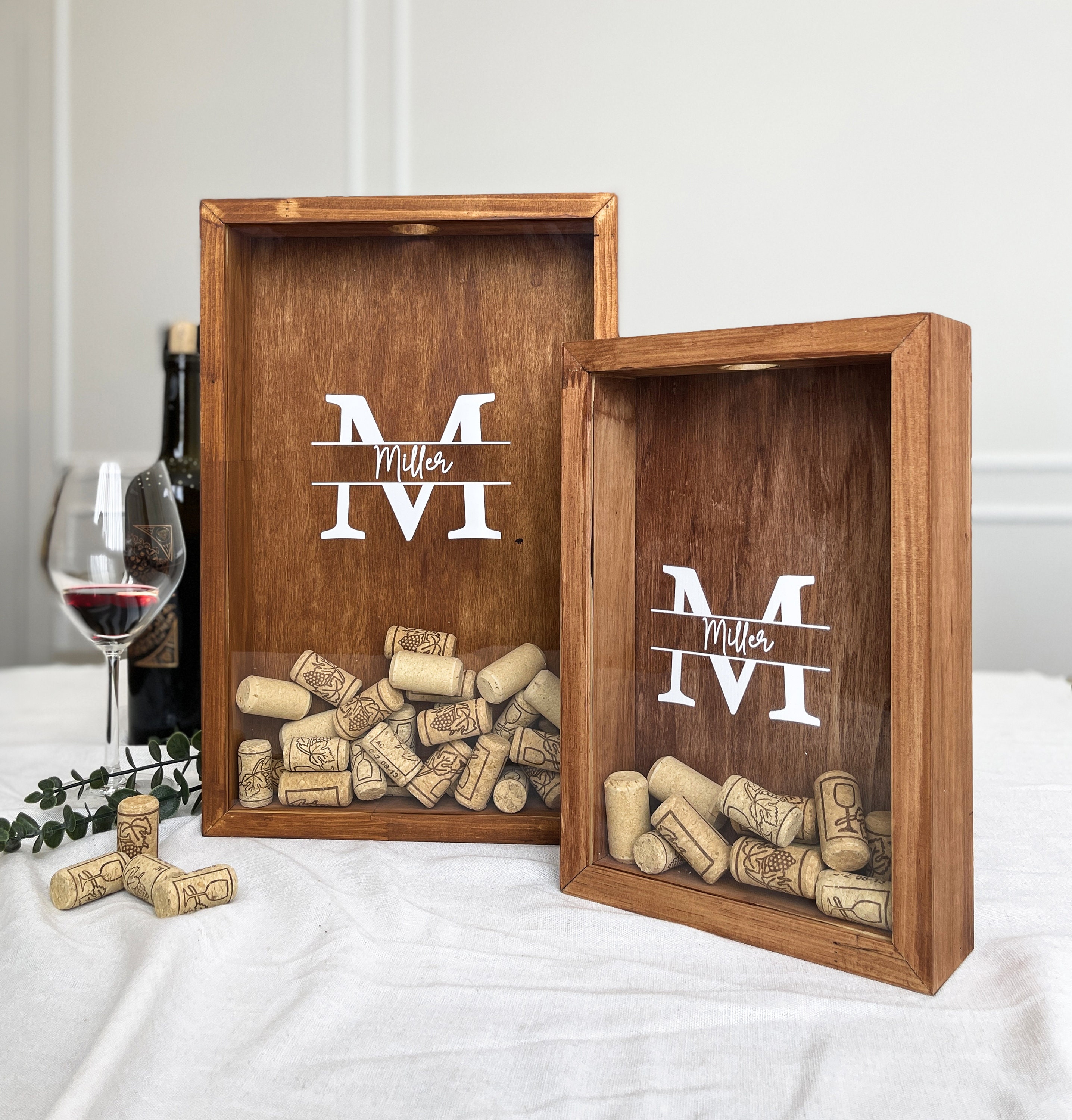 Cork Holder Wine Shadow Box - Rustic Display For Corks & Caps With ...