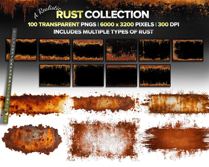 100 Rust Grunge Overlays, Light Brown Grungy Rust, Distressed Rough ...