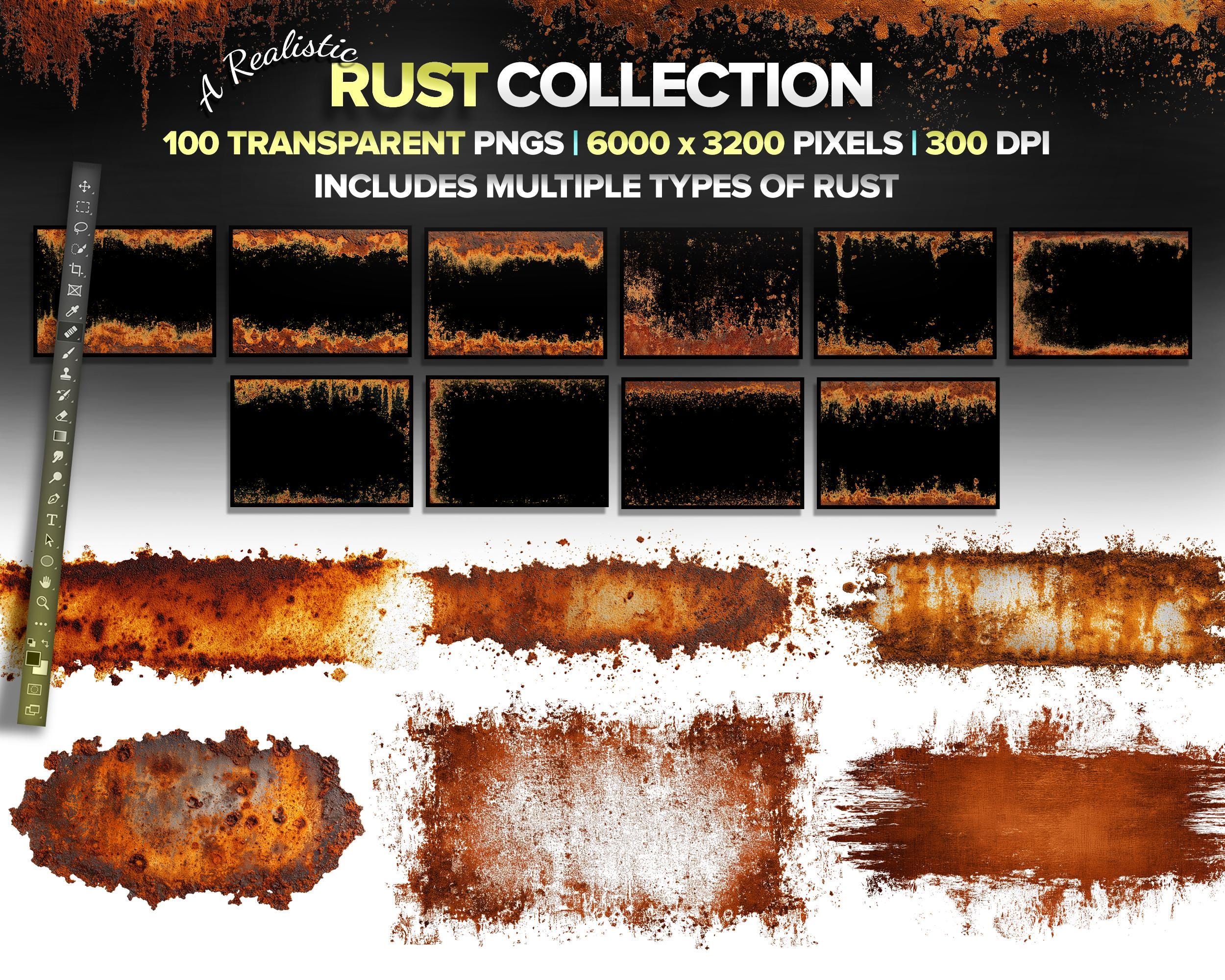 100 Rust Grunge Overlays, Light Brown Grungy Rust, Distressed Rough ...