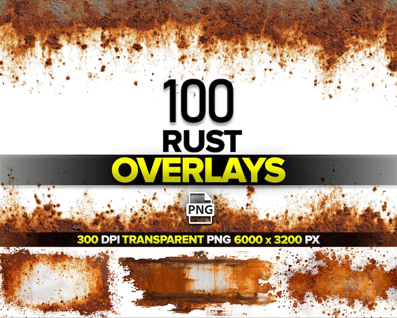 100 Rust Grunge Overlays, Light Brown Grungy Rust, Distressed Rough ...