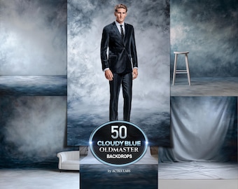 50 fondos de maestros antiguos, fondo de estudio azul nublado, fotografía de maternidad y boda, fondo con textura para Photoshop