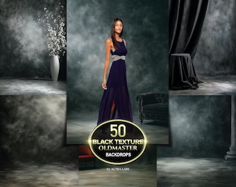 50 Old Master Backdrops, Black Studio Background, For Maternity Wedding Photography, Photoshop Texture Background