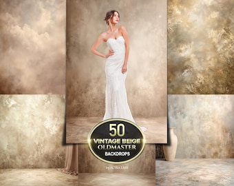 50 Old Master Backdrops, Beige Studio Background, For Maternity Wedding Photography, Photoshop Texture Background